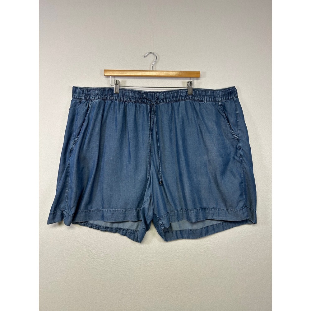 Casual Lane Bryant Womens 26/28‎ Blue Lyocell Drawstring Elastic Waist Shorts